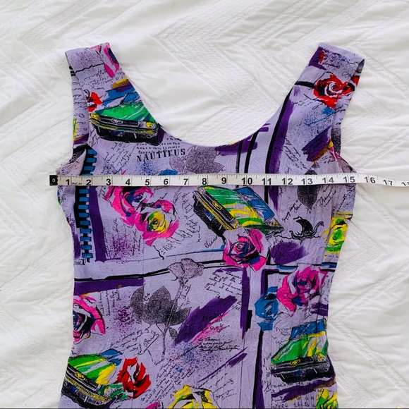 Jams World Vintage Purple Tank Mini dress Mustang Rose - Picture 4 of 11
